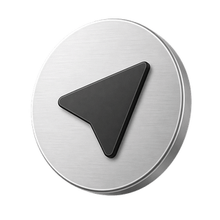 3D decorative send arrow icon on the contact us page